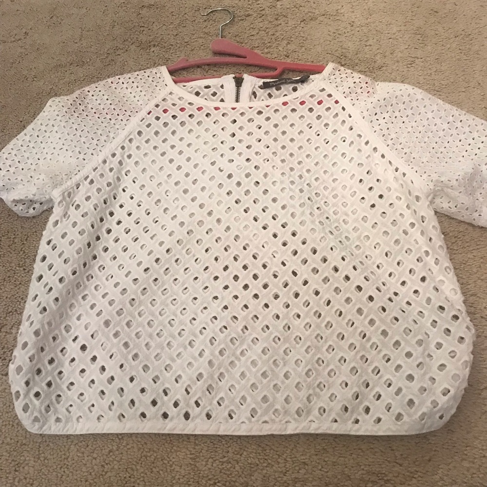 Michael Stars Eyelet Raglan top medium EUC